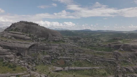 4K Aerial Pullback With Gentle Right Turn Over a Green Valley Stock Footage 344691505