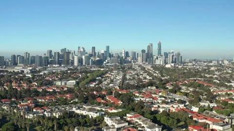 4K Aerial Pulling Back Over Melbourne Suburbs on Sunny Summer Afternoon Stock Footage 238956143