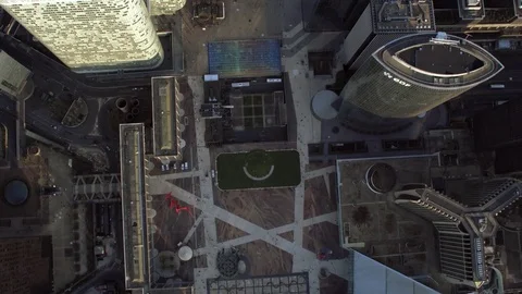 4K Aerial rooftop view of buildings &amp; skyscrapers in the business district Paris Stock Footage 77149528