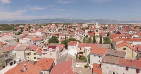 4K aerial shot DJI phantom 3 above city at summer Stock Footage 54118410