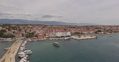 4K aerial shot DJI phantom 3 above beach at holiday at summer Stock Footage 54119063