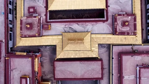 4K Aerial Shot Of Jokhang Temple In Baguo Street,Lhasa,Tibet,China. Stock Footage 224445009