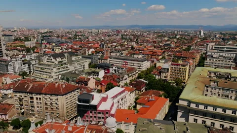 4K aerial shot of Sofia, capital of Bulgaria. Stock Footage 218396456