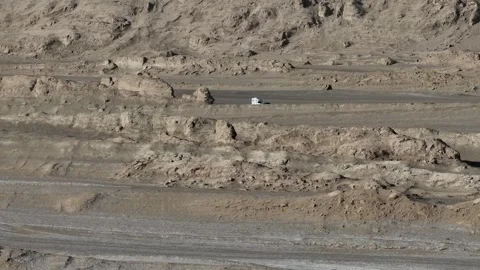 4K Aerial Shot Of Yardang Devil City,Qinghai,China,Asia.Yardang landform. Stock Footage 280567409