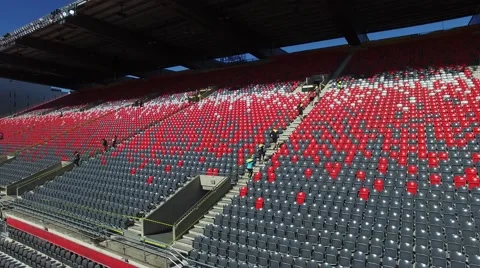 4k aerial stadium stands seating Stock Footage 56565166