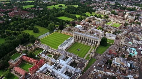 4K Aerial Stock Footage of Cambridge University UK Stock Footage