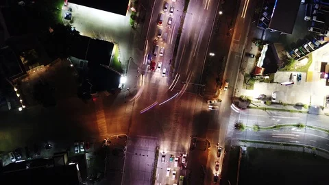 4k Aerial Timelapse of a Busy Intersection Video stock 100430033
