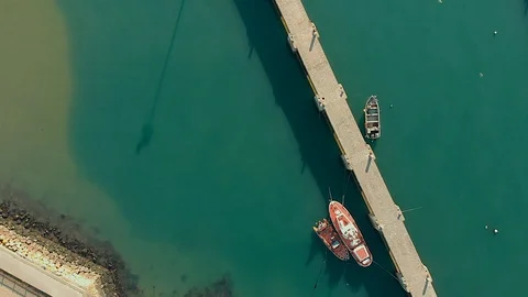 4K Aerial Top Down of a Boat Dock Stock Footage