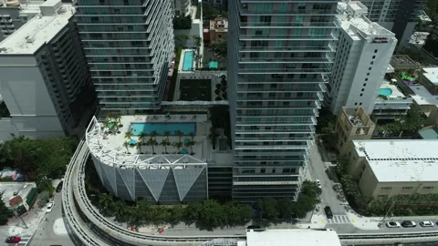 4k aerial video Axis  Tower Brickell FL USA Video stock 162289063