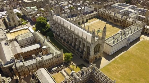 4K Aerial Video Of Cambridge University Uk Stock Footage