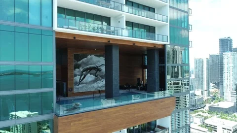 4k aerial video Echo Brickell Miami FL USA Video stock 162346169
