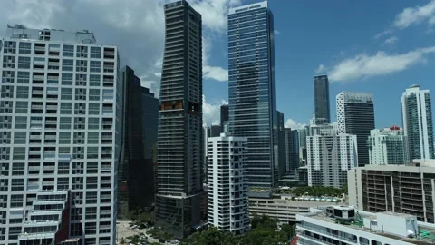 4k aerial video Echo Brickell Miami FL USA Video stock 162346272