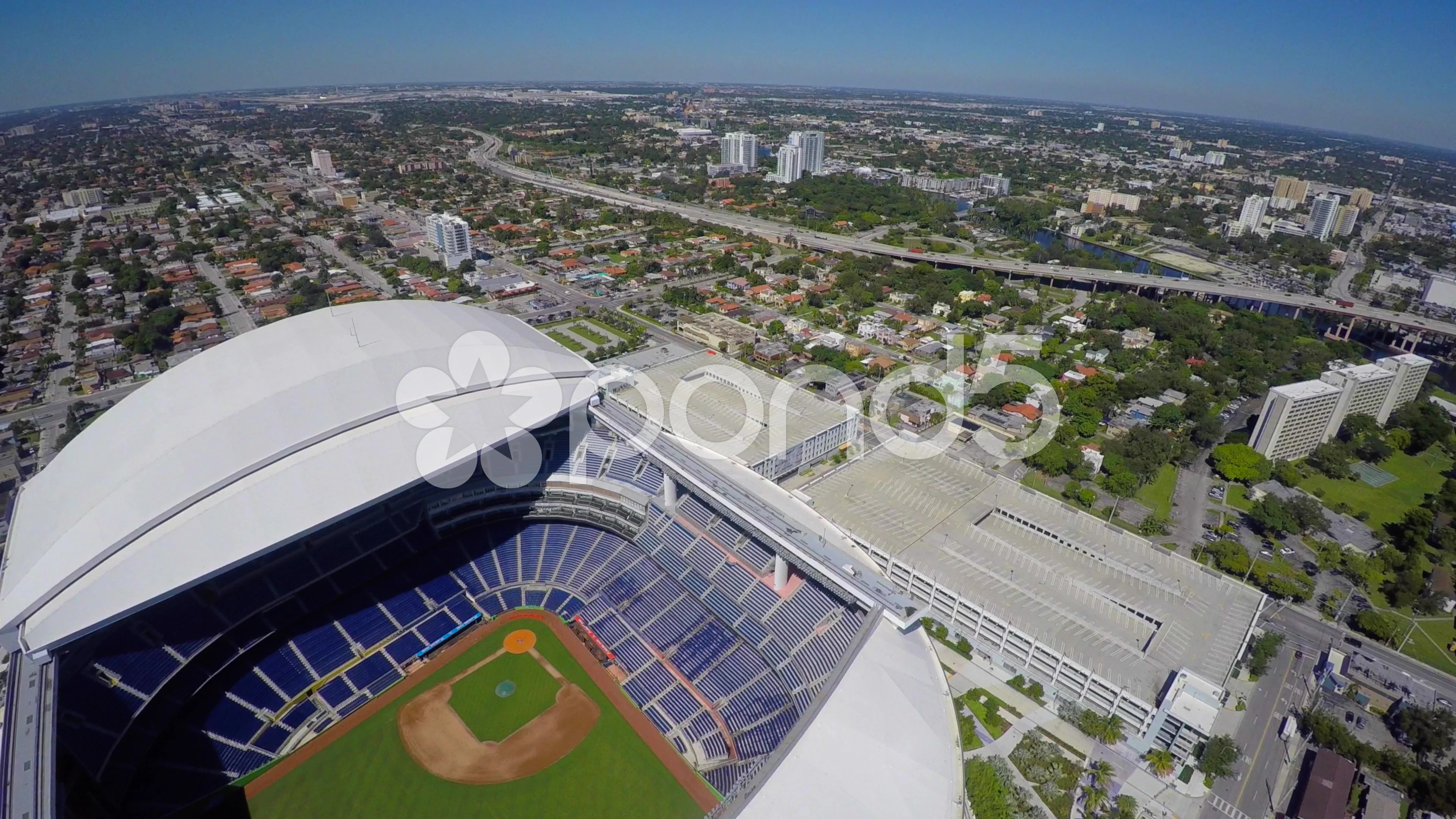 Marlins Park Stadium Aerial Miami, Marlins Park stadium wit…