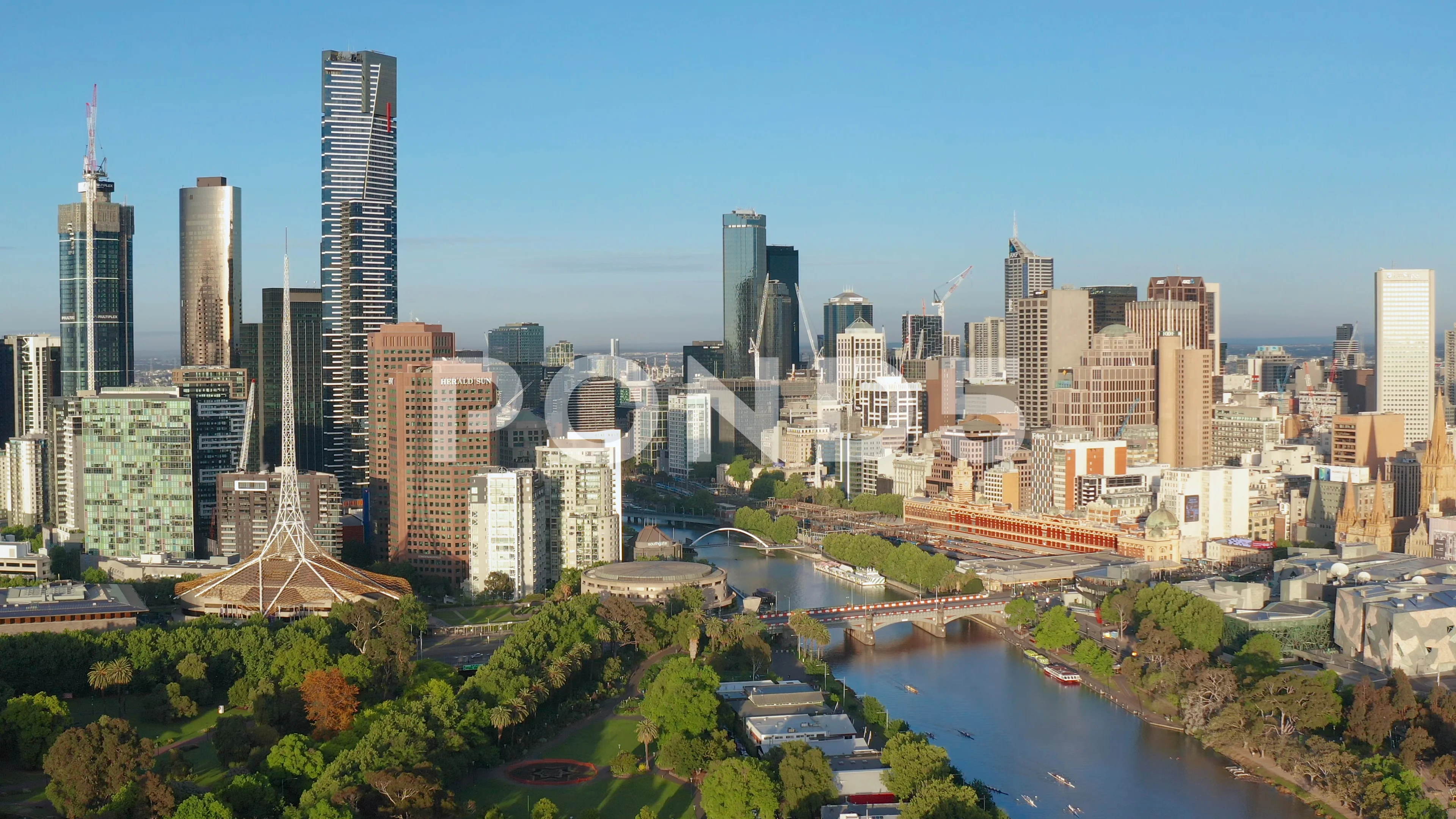 4k aerial video of Melbourne CBD | Stock Video | Pond5