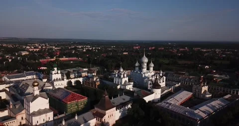 4K aerial video of a monastery in medieval town Stock Footage 157443507