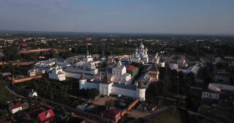 4K aerial video of a monastery in medieval town Stock Footage 157443599