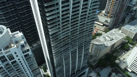4k aerial video  view of 1010 Brickell Miami FL Video stock 162287688