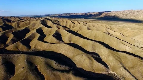 4K Aerial Video Of Wind Eroded Landforms In Inner Mongolia,China.Asia. Stock Footage 126355123