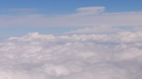 4K Aerial View Altocumulus Cloud Formations Airplane Window View 스톡 동영상 334447726