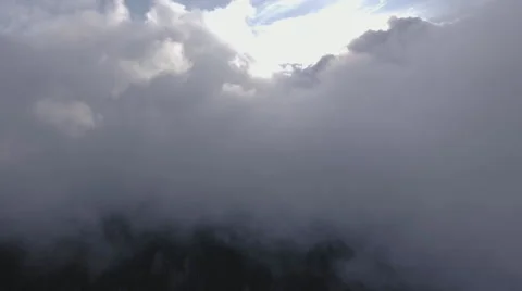 4K Aerial View: Background Motion Plate Flying Through Clouds Stock Footage 65242864