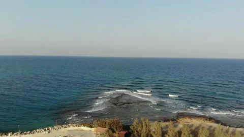 4k Aerial view of a beach with trees. Video stock 157022730