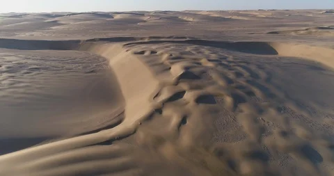 4K aerial view of the beautiful pattern shaped  sand dunes in the Namib desert, Stock Footage 95258172