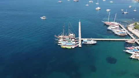 4K Aerial View: Bodrum Coast's Serene Beauty, Turkey Stock Footage 246596937