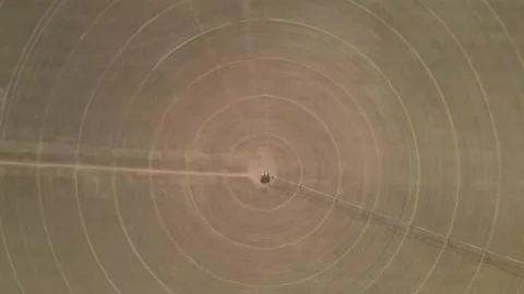 4K Aerial View Circular Crops. Slow Circular Motion Top View Stockbeeldmateriaal 149163307