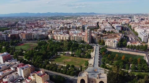 4K aerial view city Valencia Spain Stock Footage 241586341