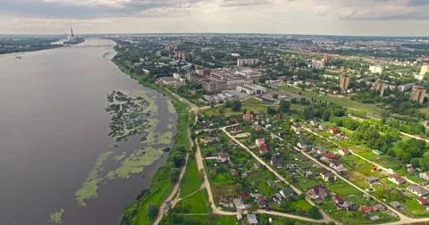 4K - Aerial view of a cityscape Stock Footage 55487976