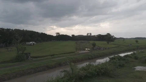 4K Aerial View The Cloudy cloud before hard rain comes Stock Footage 270899139