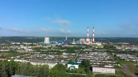 4K aerial view of the electrical power station Video stock 113552530