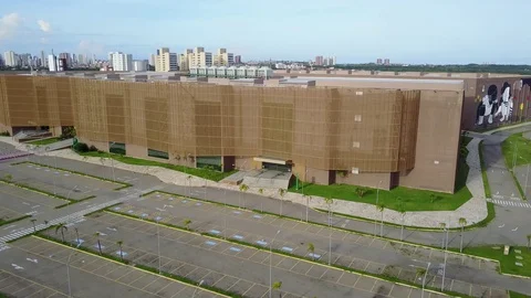 4K  Aerial View Of Empty Events Center in Fortaleza, Brazil Stock Footage 127858839
