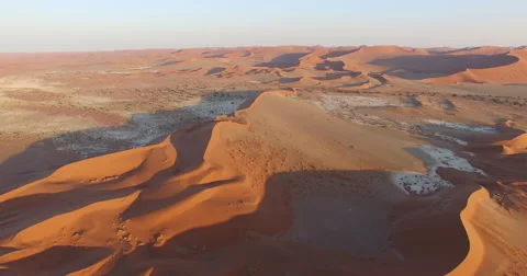 4K aerial view of endless sand dunes of the Namib desert Stock Footage 64710966