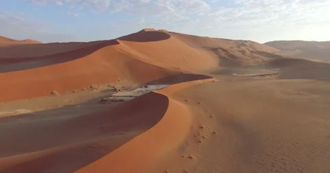 4K aerial view of endless sand dunes of the Namib desert Stock Footage 64711030