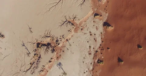 4K aerial view of errosion patterns in dead vlei Stock Footage 64696340