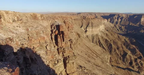 4K aerial view of Fish River Canyon Stock Footage 64695751
