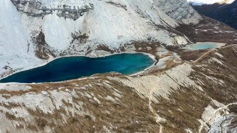 4K aerial view of Five color lake Stock Footage 122014796