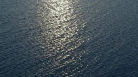 4k. Aerial view. Fly over ocean water surface. Sea view on the nice summer day. Stock Footage 95938228