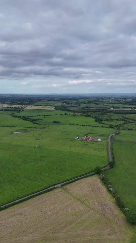 4K Aerial View of Forest and Green Farmland with Rolling Hills 動画素材 337855853