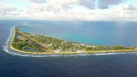 4K Aerial view of Funafuti, Tuvalu Stock Footage