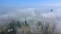 4K Aerial View Of High-Rise Buildings With Huangpu River In Shanghai, China. 4k or 4k+ Resolution
