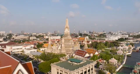 4k Aerial view Hyperlapse Footage of the Pagoda stands prominently at Wat Aru Stock Footage 277795642