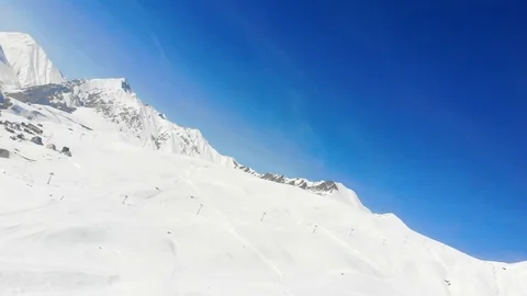 4k aerial view of infested horizon of mountains Gudauri, Geargia Stock Footage 112227274
