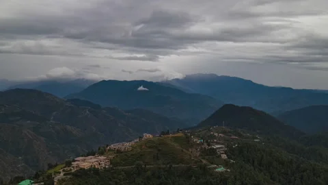 4k aerial view of isolated terraced houses on a hilltop. Stock Footage 164107828