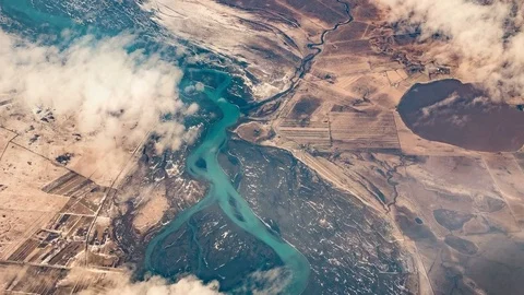 4k - Aerial view of a landscape Stock Footage 72077045