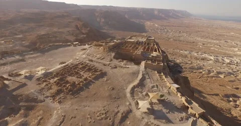4K Aerial View of MASADA, ISRAEL Stock Footage 53234953