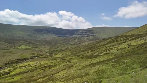 4K Aerial View of Mountain Valley near Ross County Waterford Ireland Stock Footage 337843863