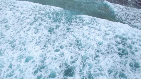 4K Aerial view of ocean waves in sunny Canary Island - Lanzarote Stock Footage 123469480