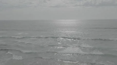 4K Aerial View of Ocean Waves (D-Log /Ungraded) Stock Footage 299365119